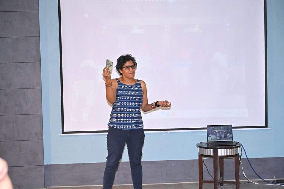 Nitya leading a corporate wellness session